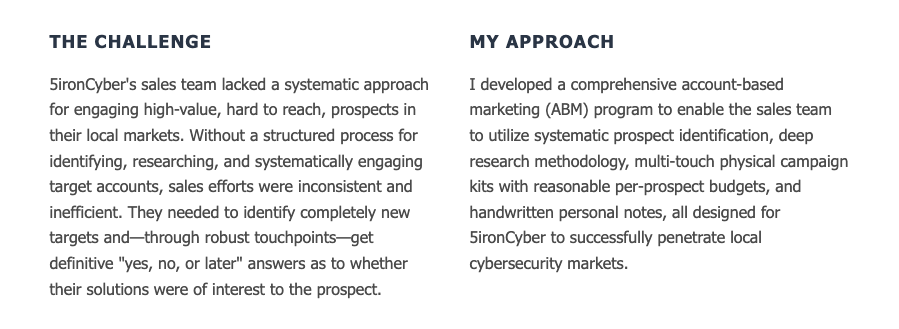 5ironCyber account-based marketing challenge and strategic approach - cybersecurity company sales team systematic prospect identification methodology 5ironCyber account-based marketing challenge and strategic approach - cybersecurity company sales team systematic prospect identification methodology